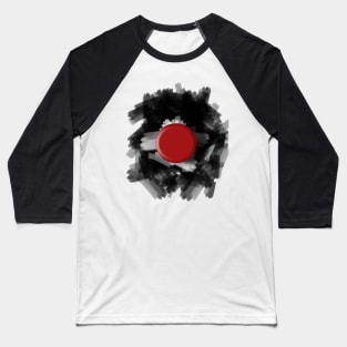 Minimalist Red Dot Baseball T-Shirt